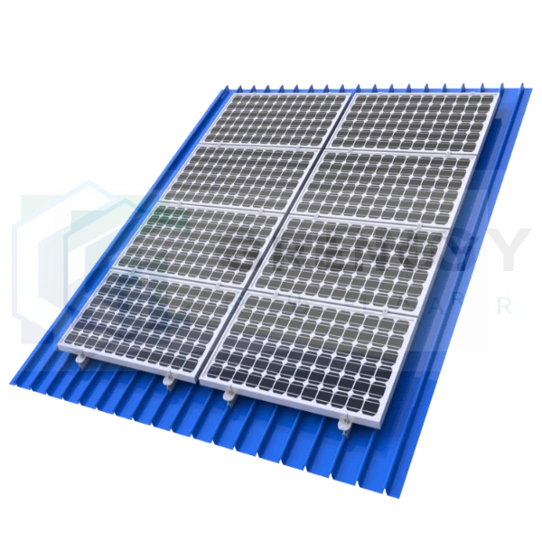 solar roof mounting using Solar seam clamp